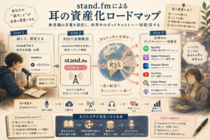 stand.fmを起点にRSSでマルチ配信する音声資産化の図解