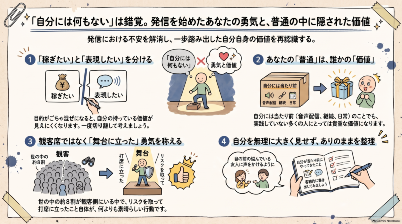 発信の勇気と自己価値インフォグラフィック画像