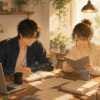 温かな光が差し込むアトリエで、エッセイを読み書きしながら言葉を届ける二人の創作風景