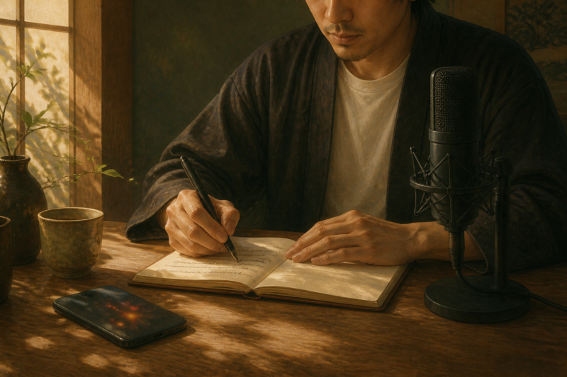 自動化に流されず自分の言葉を書くためのノートとマイク