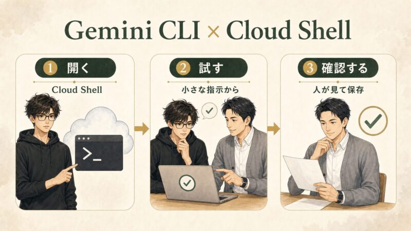 Gemini CLIとCloud Shellを安全に試す3ステップ