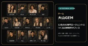 大山CEOと12名のAI専門エージェントで構成するチーム大山GEM