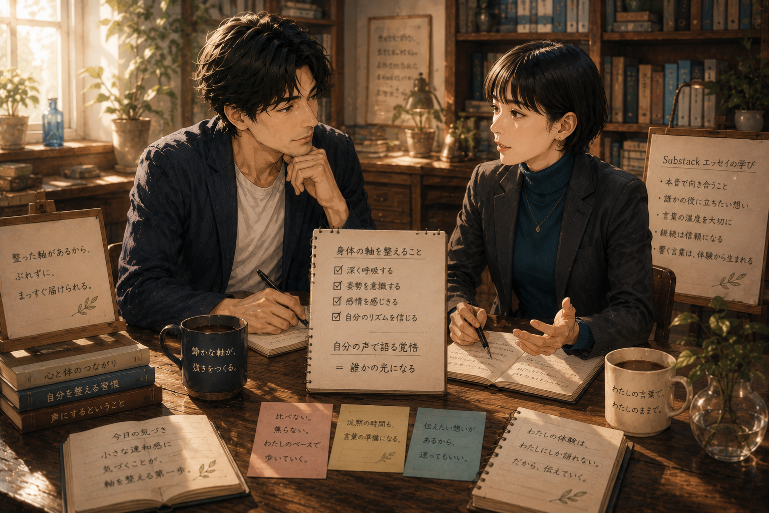 Substack エッセイから身体の軸を整え自分の声で語る覚悟を深める大山とアンナ