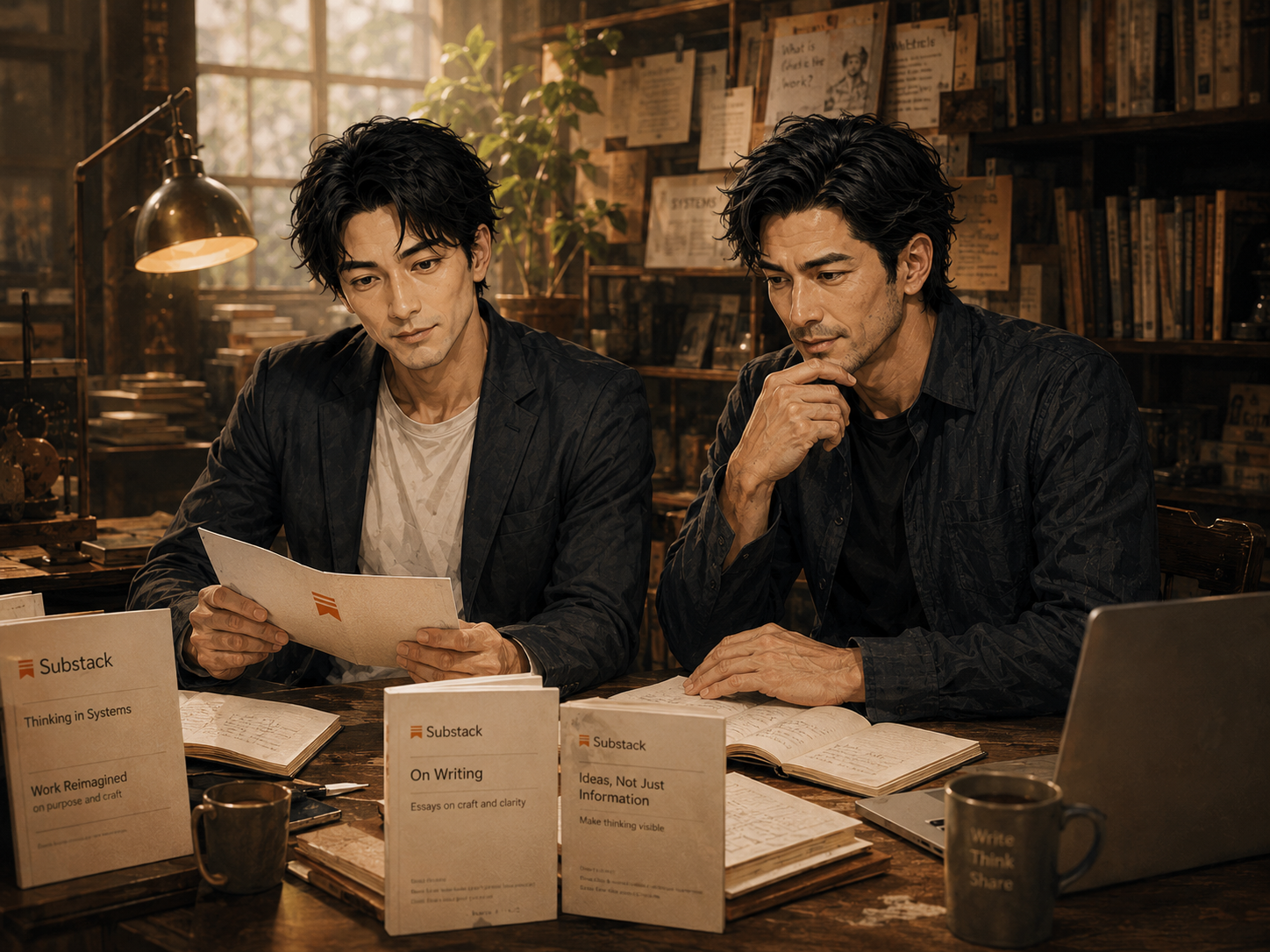 Substack エッセイから仕組みの知恵と仕事への問い直しを探る大山とスティーブ
