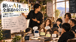 新しいAIを全部追わず、自分に必要なものを選びながら疲れない付き合い方を考える大山とチーム