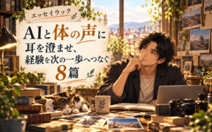 AIと体の声に耳を澄ませながら、これまでの経験を振り返り、次の一歩へつなげていくエッセイラック8篇